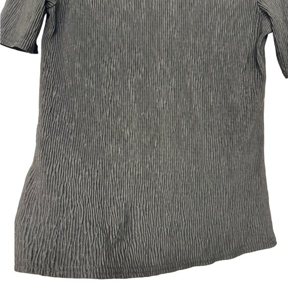 Halogen Mock Neck Black Ribbed Womens Stretch Top Size Medium - Picture 3 of 4